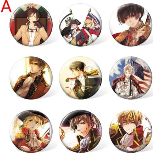 9pcs 58mm Axis Powers Feliciano Vargas Cartoon Badge Anime Brooch Pin