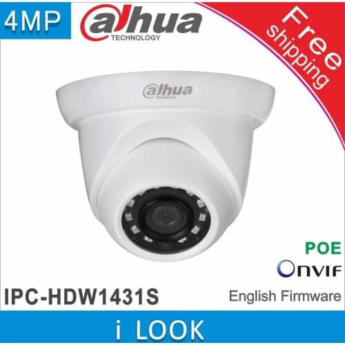 Free shipping Original Dahua English version IPC-HDW1431S 4MP IR30 Meter IP Camera support Cloud storag P2P Eyeball IP67 IK10