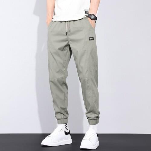 New Mens Casual Business Pant Slim Straight Trousers Badge Pockets Black Blue Khaki Plus Size 44 46 Fashion Male JS020