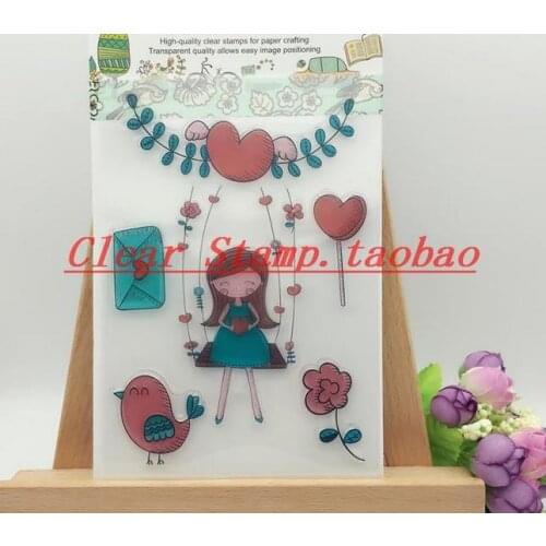 DIY Scrapbook Albums Balloon Rubber Stamp Scrapbook Album PDA Cake Dog Seal Transparent Retro Girl Seal Ball Animal Clear Stamps
