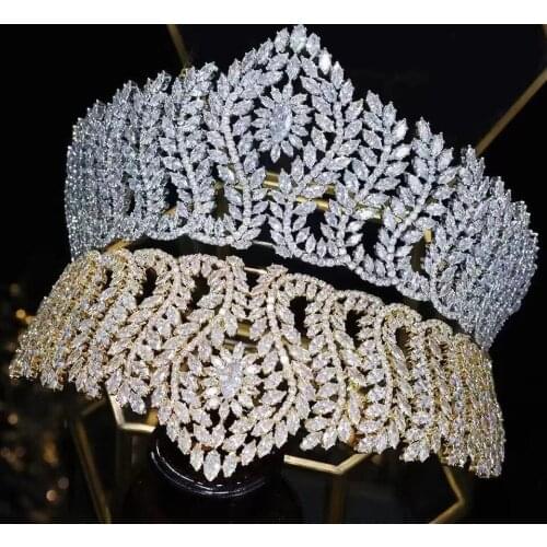 EYER Luxury Wedding Bands Zircon Bridal Tiaras Jewelry Headwear Women Crown Diadem For Pageant Party Banquet Jewelry Accessories