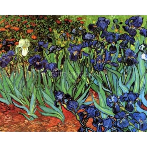 Irises Flowers Garden Vincent Van Gogh oil painting reproduction Artwork Pictures on Canvas Wall Art for Bedroom Home Decoration