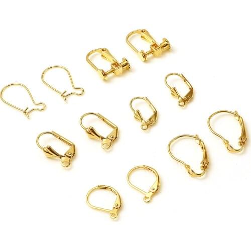 16x10mm 19x13mm Handmade Copper Hoop Earrings Gold Color Metal DIY Making Earrings For Women Party Club Jewelry Findings,2PCs
