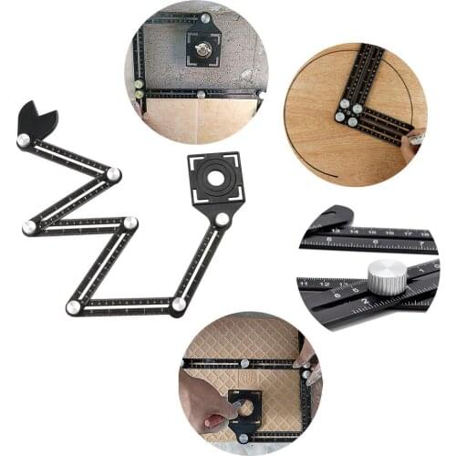 Multi Angle Measuring Ruler 6-sides Alloy Angle Finder Template Tool 6 Folding Ruler Brick Tile Wood Corner Positioning Tools