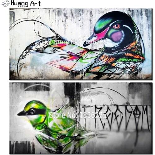 Fashion Art 100% Hand-painted Beautiful Birds Oil Painting on Canvas Mural Art for Home Decoration Animal Oil Painting