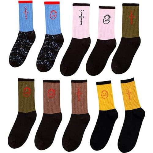 MY SOCK New Bandanas Crew Socks Men Sport Travis Scott Cactus Jack Hip Hop Street Skate Socks Gifts for Men Street Socks