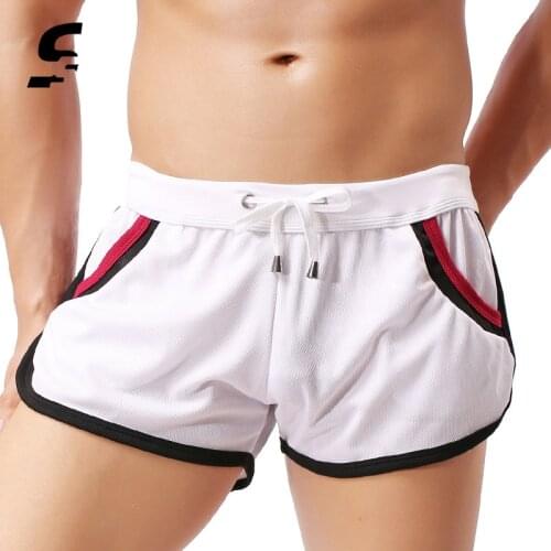 Summer Swimsuit Men Comfortable Gym Athletic Shorts Mens Swimwear Swimming Stitching Color Beach Swimming Quick Dry Shorts