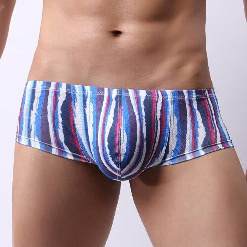 Mens Sexy Lingerie Low Rise Underwear Briefs Breathable Bikini Underpants G-string Thong For Man T-back