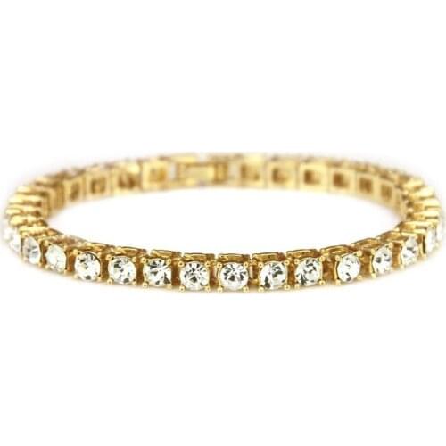 Mens Fashion Hip Hop Single Drain Rhinestone Bracelet Bracelet Jewelry Wholesale