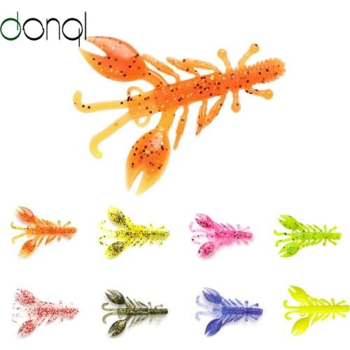 DONQL 10Pcs Jigging Soft Fishing Lure 40mm 0.6g Silicone Shrimp Shape Worm Bait Artificial Bass Wobbler Fishy Smell Fishing Lure