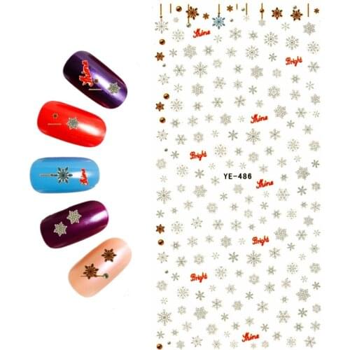 WATER DECAL NAIL STICKER CHRISTMAS XMAS SNOW FLAKE FLOWER DAISY PRIMROSE MARGUERITE YE486-491