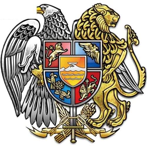 Creative Armenia Coat of Arms Windshield Car Stickers Waterproof Decal Occlusion Scratch Vinyl Material Good Quality Waterproof