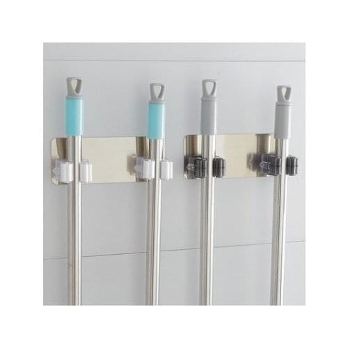 Wall Mounted Mop Holder Brush Broom Hanger Storage Rack Kitchen Organizer Mounted Accessory Hanging Cleaning Tools
