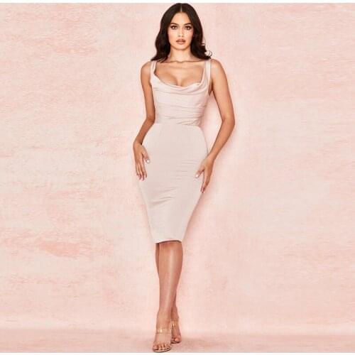 New FashionWomen Dresses Summer 2020 Sexy Dress Spaghetti Sleeveless Knee Lenght Sexy Backless Dress For Women Clothes For Women