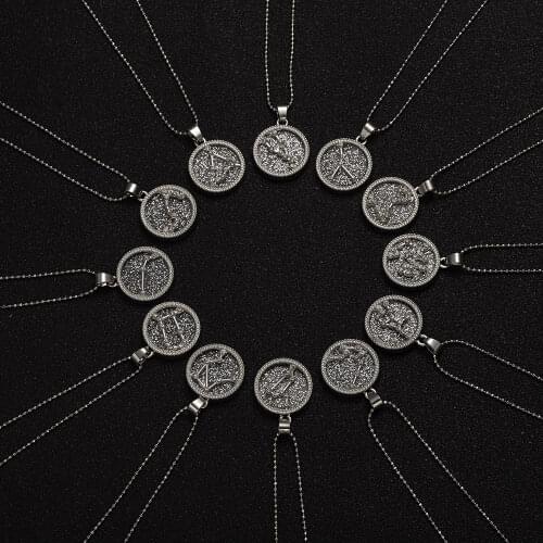 12 Constellation Necklace For Women Zodiac Sign Pendant Necklace Wish Card Aquarius Leo Libra Aries Party Birthday Jewelry Gift