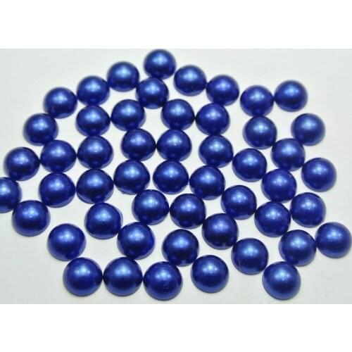 Royal Blue Half Pearl Bead 12mm diy Accessories Flat Back Scrapbook Craft