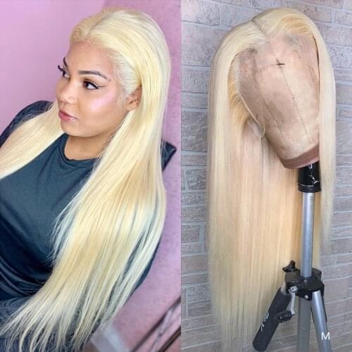 Transparent 13x1 Deep T Lace Part Wig 613 Blonde Long Hair Wigs Remy Straight Lace Front Human Hair Wigs for Women