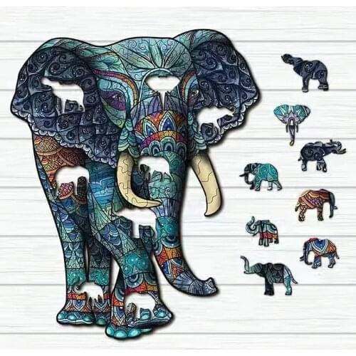 QWZ New Elephant Jigsaw Puzzle Toy Wooden Puzzles For Adults Kids Christmas Gifts Educational Games Toys Butterfly Dinosaur