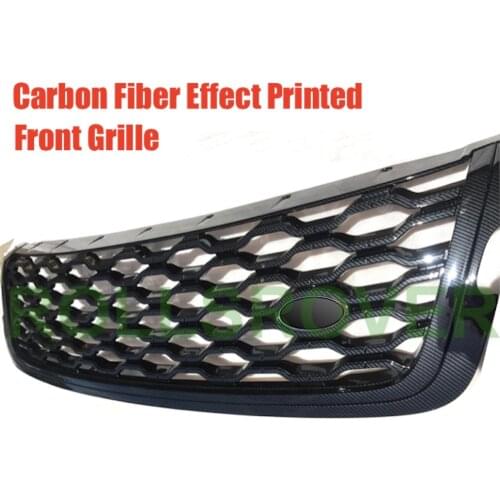 ROLLSROVER Front Bumper Grille Grill For Range Rover Velar P380 P250 Carbon Fiber Effect Printed Car Styling