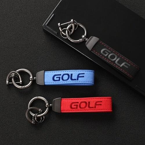 4s High Quality Suede leather Car keychain custom gift key Horseshoe Buckle For Golf 4 5 6 7 MK4 MK5 MK6 MK7 Golf R golf Car