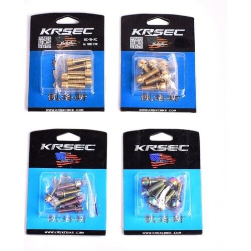 10packs KRSEC titanium-plated rainbow mountain road bicycle handlebar screw m5*18mm 304 stainless steel screw M6*18MM