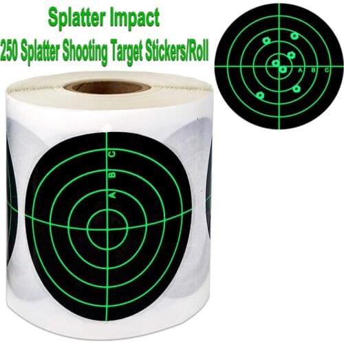 Splash Target Sticker Shooting Burst Bright Fluorescent Green Impact Repair Label Sticker 250pcs / 3inch