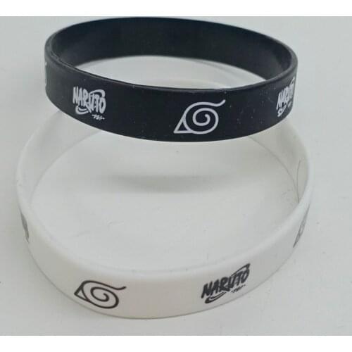 Anime Ninja Cosplay black and white Sports Wristband cartoon silicone bracelet