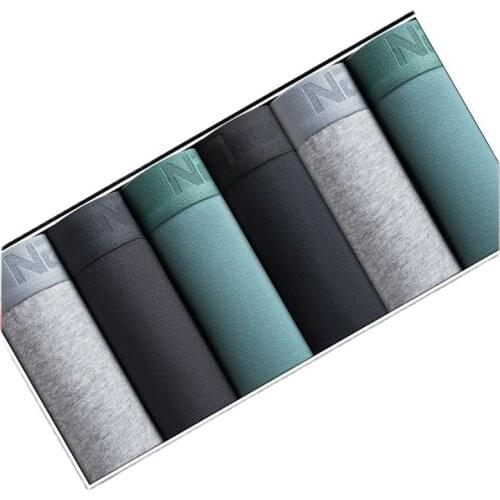 Mens Boxers NGGGN Antibacterial Cotton Underwear Shorts Head non-trace Breathable Sexy Summer Pure Color YW