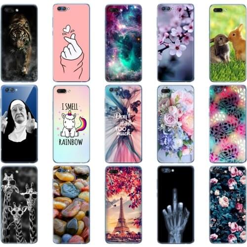 Silicon Case For Huawei Honor V10 VIEW 10 Soft TPU Back Phone Cover For huawei honor 10 Etui Protective Printing Coque Bumper