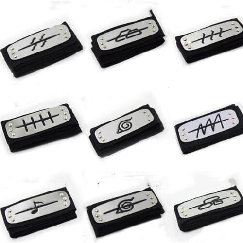 CWFDY Naruto Cosplay Headband Uzumaki Naruto Kakash Forehead Guard Head Band Cosplay Accessories Kids Toys Gifts 10pcs Props