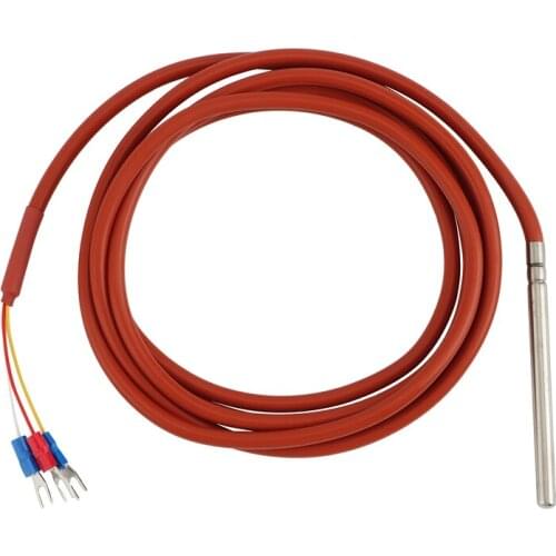PT100 RTD Temperature Sensor 6mmx80mm Class B 2M Silicone Gel Coated Wire Platinum Resistance Pt 100 Stainless Steel