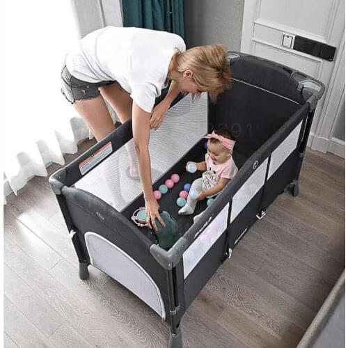 Baby Bed Splicing Big Bed Movable Bb Multi-functional Portable Folding Cradle Bed For Baby Bedside Bed