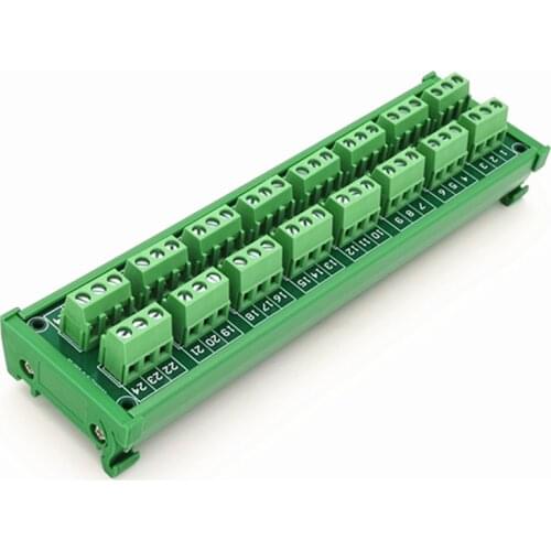 DIN Rail Mount 24A/400V 8x3Position Screw Terminal Block Distribution Module