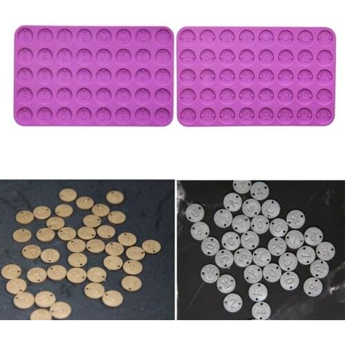 2Pcs DIY Initial Letter Pendant Resin Mold Letter Number Round Discs Mould Alphabet Bead Bracelet Necklace Jewelry Making Tool