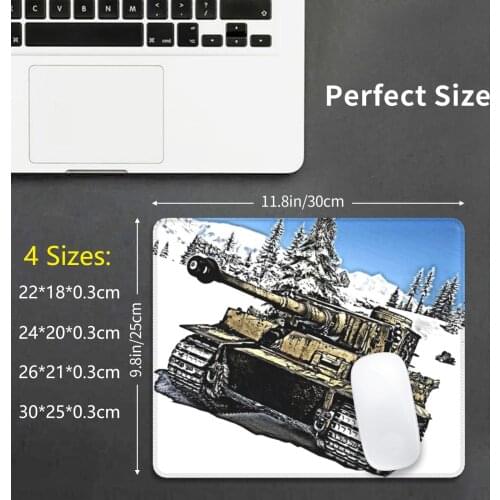 Tiger Panzerkampfwagen Vi Tiger 1 Panzerkampfwagen Vi Tiger Tank Mouse Pad DIY Print Tank German Black