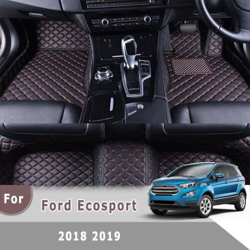 RHD Carpets For Ford Ecosport 2019 2018 Car Floor Mats Auto Interior Accessories Artificial Leather Dash Rugs Waterproof