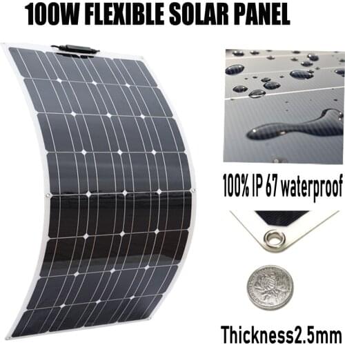 Best Price Flexible Solar Panel 100W 32pcs Solar Cell 125mm*125mm For 12V 18V Battery Charge