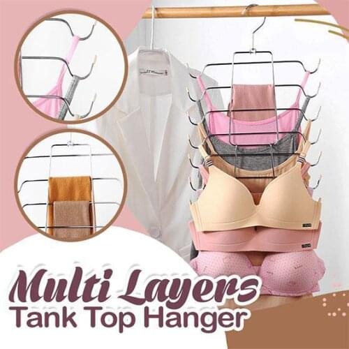 Multi Layers Tank Top Hanger Clothes Organizer Space Saving Hanger Home Storage Hangers Metal Storage Hangers