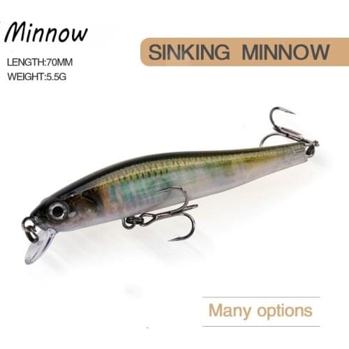2021 New Minnow Fishing Lure 7cm/8.5g slow pike 3D Eyes Crankbait sinking wobbler Artificial Hard Bait trout carp Fishing tackle