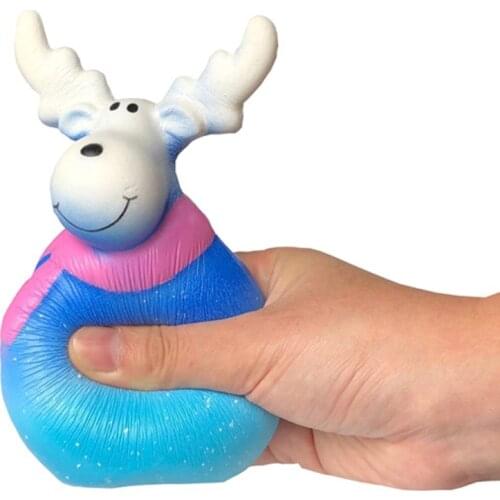 New Fidget Toys Christmas Kneading Toy Slow Rebound Elk with Scarf Soft Kneading Decompression Anti-Stress Toys Squeeze Vent Toy