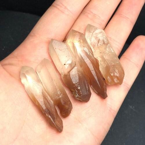 5Pcs Natural brown crystal irregular mineral specimens, reiki cure beautiful craft home furnishings