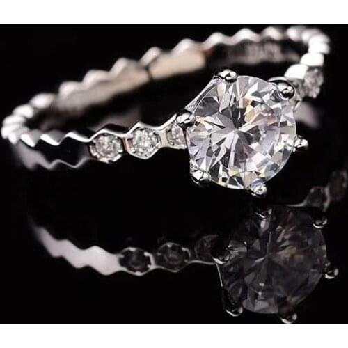 Honeycomb Platinum Plated Moissanite Engagement Rings 0.5ct-2ct S925 Sterling Silver Women Fine Jewelry