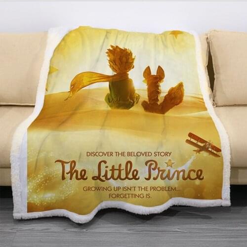 The Little Prince Blanket 3D Print Sherpa Blanket on Bed Kids Girl Flower Home Textiles Dreamlike Style 01