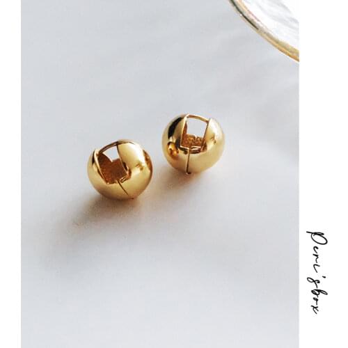 PerisBox 4 Designs Round Ball Geometric Earrings Textured Gold Earrings for Women Star Earrings Basket Huggie Earrings 2019