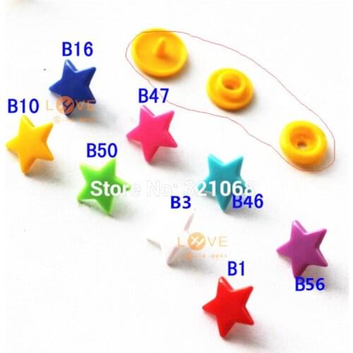 8 colors mixed notes five-pointed star type 160 sets of the plastic snap button baby diapers With the buttons