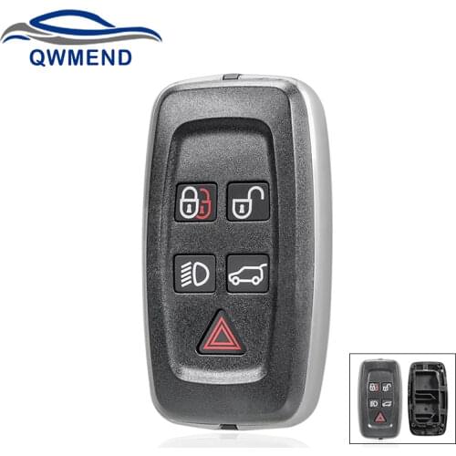 BHKEY 5 Buttons Smart Remote Car Key Shell for Land Rover Range Rover Sport 2010 2011 2012 Trunk Panic Fob Key Case Shell