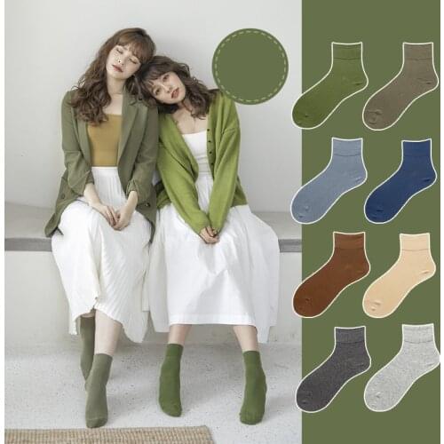 Multicolor Long Socks Womens Breathable Sweat-absorbent Anti-friction Cotton Socks Female Personality Wild Color Socks Women