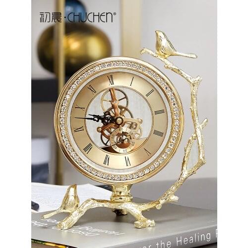 Luxury Calendar Vintage Desk Table Clock Custom Table Clock Creative Vintage Relojes De Pared Casa Vintage Table Watch Horloge