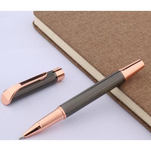 Luxury Gun grey gift Trim Rollerball Pen rose golden Engraved signature switzerland ink ball point pen Office Supplies