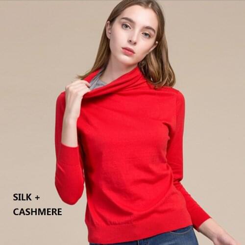 Silk cashmere green sweater sweaters woman tshirts turtleneck sexy top red ladies tops jumpers women clothing pullover korean 21